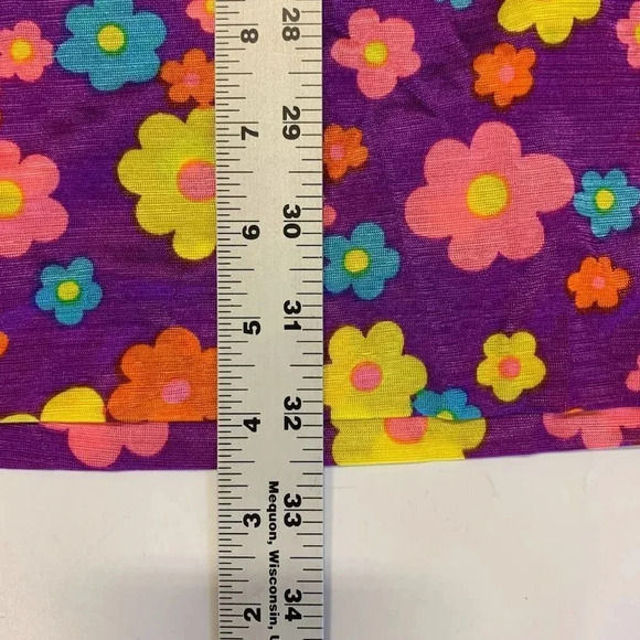 Juniorite Women's Floral Colorful Short Sleeve Side Slit Mini Dress Size S - Picture 9 of 9